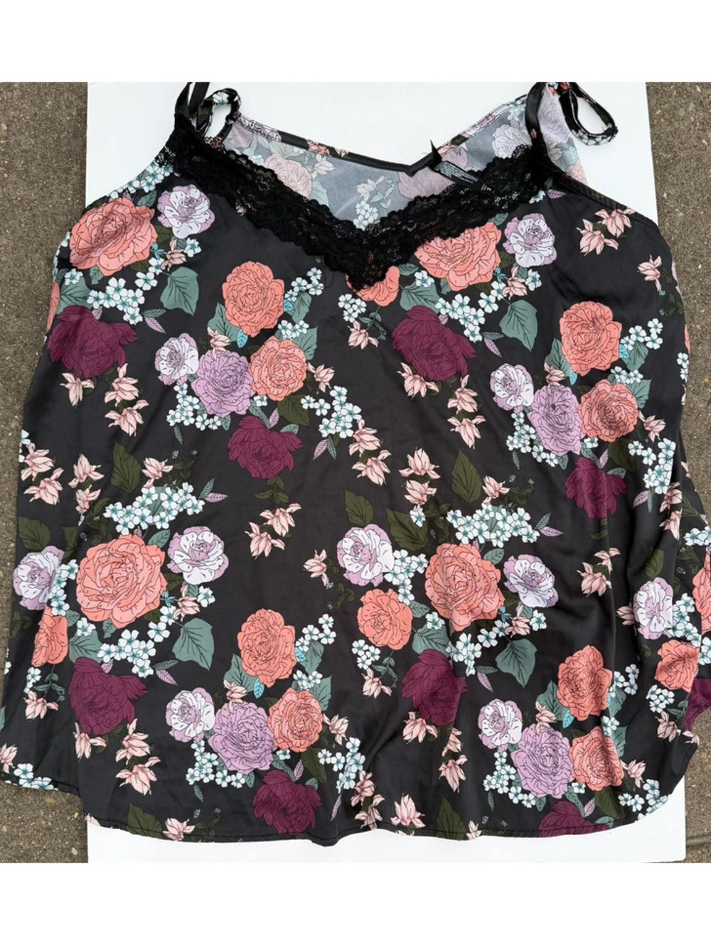 Torrid Sleep size 3 stretchy satin like feel floral sleep tank top
